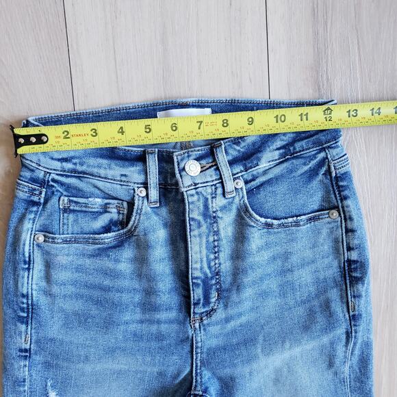 LOFT Jeans Womens 24x27 Modern Straight Leg Mid-Rise Medium Raw Frayed Hem Denim - Picture 5 of 10